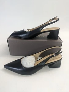 Franco Sarto Womens Racer Slingback Low Block Heel Pointed Toe Pump, Black, 7 - Picture 1 of 10