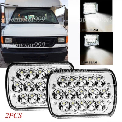 Par de faros LED de 7x6" de haz alto/bajo H4 DOT Fit GMC Safari C6500 C7500 Topkick Foto 1 de 4