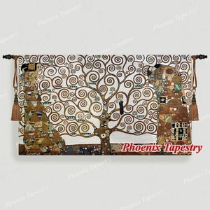 Gustav Klimt Tree of Life Full Version Tapestry Wall Hanging Art Gobelin 54"x31" - Picture 1 of 9