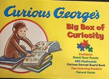 CURIOUS GEORGE BIG BOX OF CURIOSITY PUZZLE FLASH CARDS POSTERS Education RARE+++