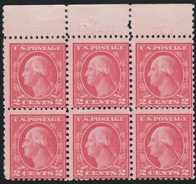 Scott #540 Plate Block of 6 "S 30" inverted, NH Never Hinged, Fine, SCV $780 - Image 1 of 2
