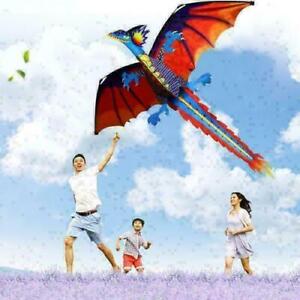 NEW Klassisch 3D Drache Drachen Einzeln Kite mit Bootsheck Außen Spielzeug！！