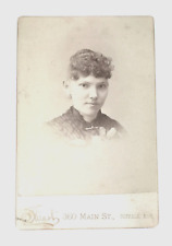 Cabinet Photo Stuart Photography Buffalo NY Young Woman Curly Hair 1880s cp2