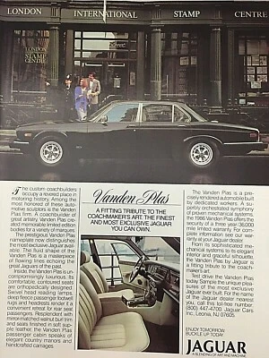 1986 Jaguar Vanden Plas Vintage Print Advertisement Car London Int'l Stamp - Image 1 of 4