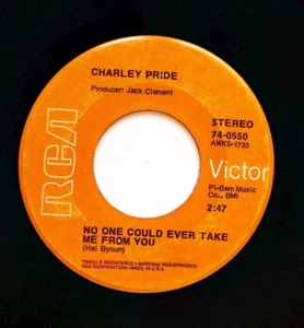 CHARLEY PRIDE KISS AN ANGEL GOOD MORNING/NO ONE COULD EVER TAKE.. VINYL 45 76-44 - Picture 1 of 3