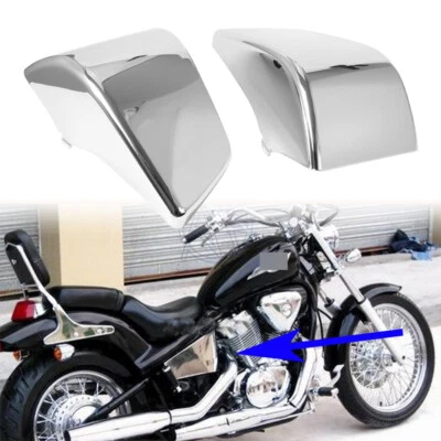 2 X Cubiertas de carenado lateral de batería cromadas ABS aptas para Honda Shadow VT400 ACE VT750  Foto 1 de 4