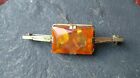Beautiful antique Sterling Silver Brooch with Baltic Amber Art Deco 1930s