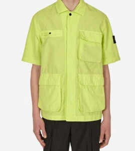 Stone Island TELA COTONE LINO FIAMMATO-TC Garment Dyed SL Button Down Yellow XL - Picture 1 of 5