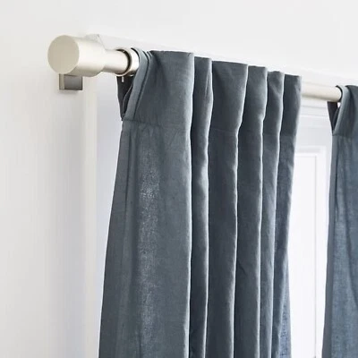 Dusty Blue Linen Curtain Two Panel Custom Linen Curtain Natural Linen Curtain - Image 1 of 3