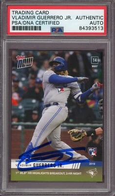 VLADIMIR GUERRERO JR. ~ 2019 Topps Now ROOKIE AUTO Autograph #229 PSA AUTHENTIC - Image 1 of 2