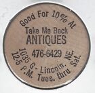 Take Me Back Antiques, 1035 G. Lincoln, Nebraska, 10% Off, Token, Wooden Nickel