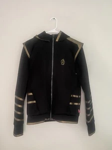 AVENGERS ENDGAME HAWKEYE RONIN BLACK/GOLD HOODED JACKET DISNEY/MARVEL Sz S NICE! - Picture 1 of 7