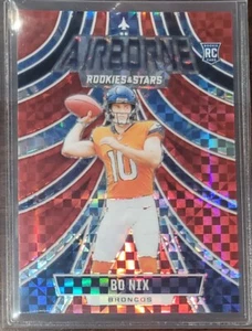 2024 Panini Rookies & Stars (Bo Nix) Rookie Red Plaid Prizm Airborne - Picture 1 of 2