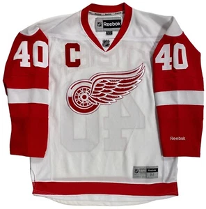 HENRIK ZETTERBERG DETROIT RED WINGS REEBOK WHITE JERSEY SIZE MEDIUM - Picture 1 of 6