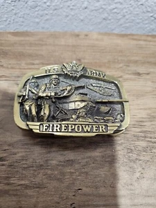 DE COLECCIÓN 1983 **POTENCIA DE FUEGO DEL EJÉRCITO DE ESTADOS UNIDOS** GRAN HEBILLA DE CINTURÓN ESTADOUNIDENSE MILITAR - Imagen 1 de 6