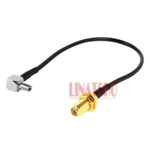 Negro RF RG174 20CM SMA hembra a ángulo recto TS9 macho coaxial. Cable de conexión - Imagen 1 de 11