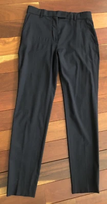 Pantalones rectos Max Mara Studio negros ligeros mezcla de lana frente plano pierna ajustada 8 Foto 1 de 4