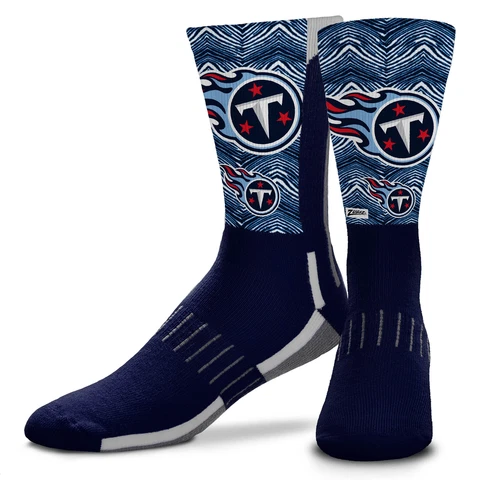 Zubaz X FBF NFL Adult Unisex Tennessee Titans Phenom Curve Crew Socks Cover