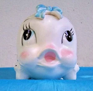 Napco VINTAGE Baby Fish Planter Bow Snails Duck Rattle Big Eyes - Picture 1 of 3