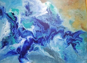 blue abstract canvas wall art - Picture 1 of 1
