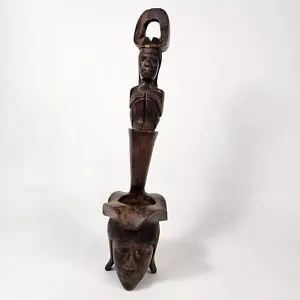 Vintage African Fertility Statue Carved Wood Tribal Art - 16" tall - Picture 1 of 8