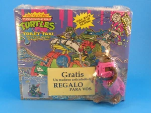 VINTAGE 1990 PLAYMATES TMNT TOILET TAXI #5552 w/ SPLINTER BOOTLEG FIGURE * NOS - Picture 1 of 9