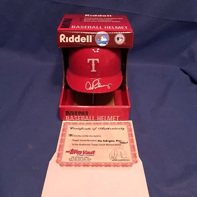 Alex Rodriguez Signed Rangers Mini Helmet Topp Vault Authentic Sealed - Image 1 of 4