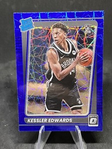 Kessler Edwards RC 2021-22 Optic NBA Rated Rookie Blue Velocity Holo Prizm #154