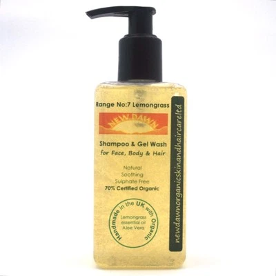 LEMONGRASS SHAMPOO & GEL WASH - New Dawn Organic Handmade Hair Care Products