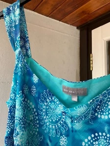 Lovely Per Una floaty polyester strappy aqua/sea green top tunic, lined M 12 14 - Picture 1 of 12