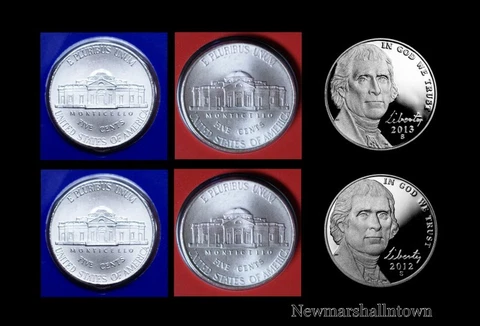 2012 2013 P+D+S Jefferson Nickel Mint Proof Set ~ P+D in Original Mint Wrap Cover
