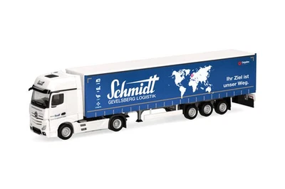 HERPA, MERCEDES BENZ Actros L G 4x2 con rimorchio a tenda 3 assi SCHMIDT GEVE... - Immagine 1 di 4