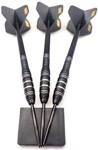 90% Tungsten Darts Set 22,5g schwarz oder gold 90% Barrels Stems & Dart Flights - Bild 1 von 24