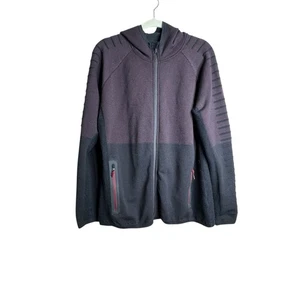 SMARTWOOL INTRAKNIT MERINO FLEECE DAMEN XL FULL ZIP HOODIE schwarz weinrot - Bild 1 von 9