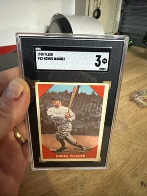 Tarjeta de béisbol Honus Wagner vintage SGC 3 Fleer antigua MLB coleccionista 1960 REGALO Foto 1 de 4