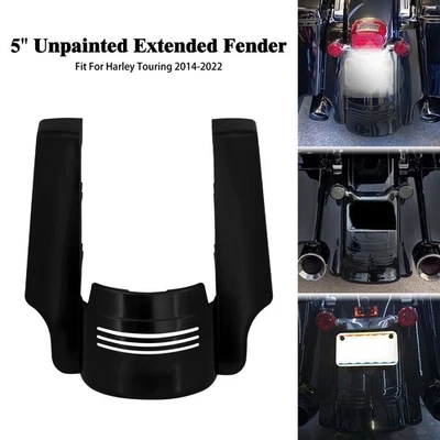 Unpainted 5" Rear Fender Extension Stretched Filler Fit For Harley FLHT 2014-UP - Image 1 of 4