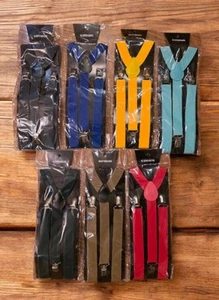 Childrens Kids Suspenders Lot of 7 Assorted Colors Adjustable Dress-Up NWT - Picture 1 of 4