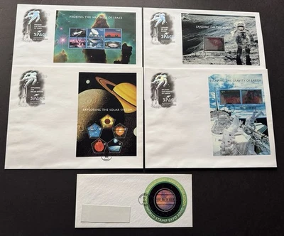 US 2000 FDC Set #Space Achievements #3409-13 +Embossed Cachets =FV=38.50$ +Rare - Image 1 of 2