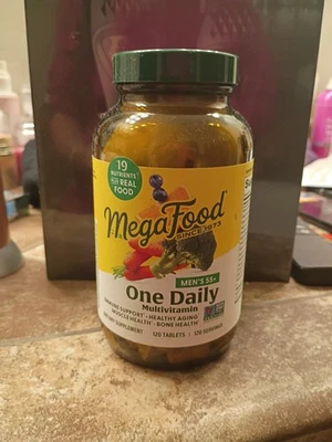 MegaFood Hombre 55+ Multivitamínico Diario 120 Comprimidos 120 Porciones Nuevo Foto 1 de 3