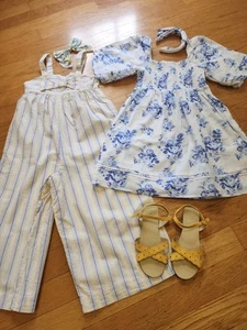 EUC Janie & Jack Color Theory Romper & Smocked Dress Set (Size 8 and 1Y Shoes) - Picture 1 of 9