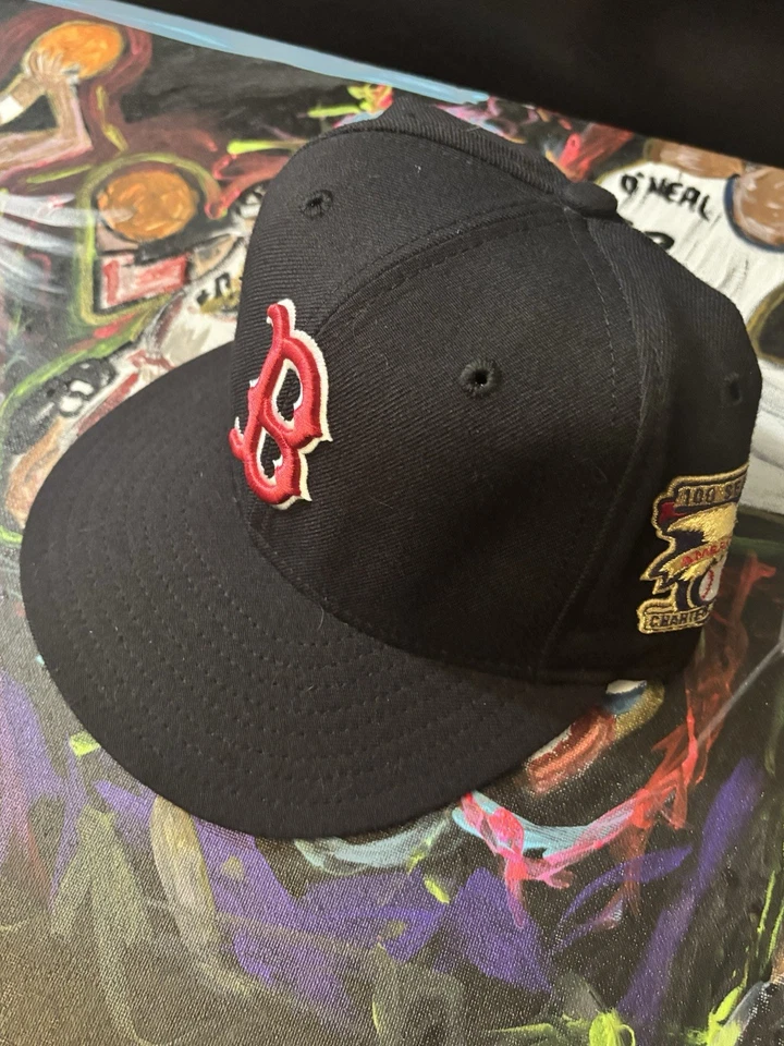 Adult Boston Red Sox Rare 100 Seasons Charter Member Gold Patch Hat Size 6 7/8 - Image 1 of 4