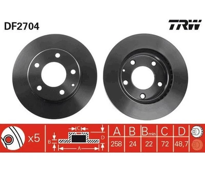 2pcs Brake Disc TRW DF2704 for Mazda 626 IV Hatchback - Image 1 of 2