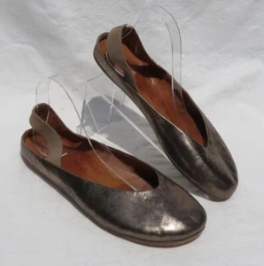 Chaussures ballerines GENTLE SOULS US pour femmes 10 écharpe en cuir doré GRETCHEN - Photo 1/6