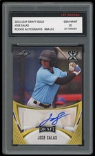 JOSE SALAS 2021 LEAF DRAFT GOLD AUTOGRAPH BASEBALL 1ST GRADED 10 ROOKIE CARD RC