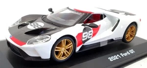 Burago 1/32 Scale Diecast #18 41165 - 2021 Ford GT #98 - White/Black - Picture 1 of 5