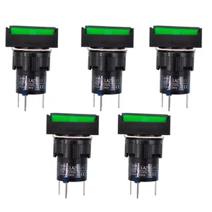 Interruptor de botón pulsador de panel cuadrado 5 piezas 1NO 1NC momentáneo LAZ16-11 verde - Imagen 1 de 5