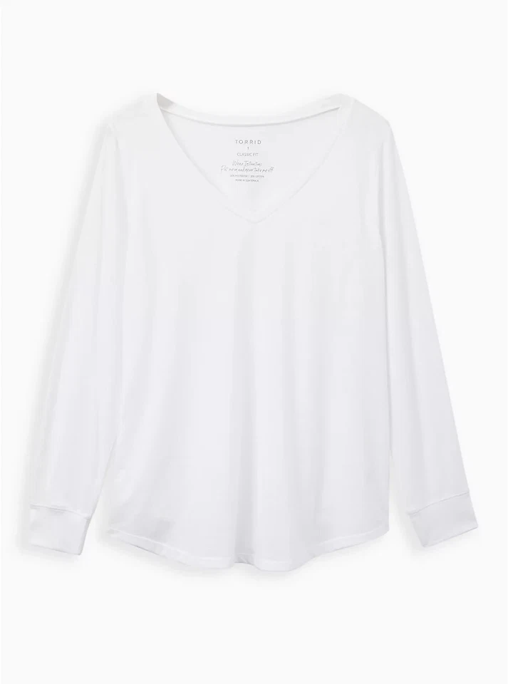 Torrid Girlfriend Signature Jersey V-Neck T Shirt Size 3X Long Sleeve