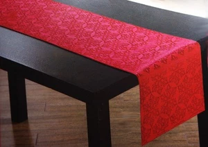 Mesa Corredor de Navidad Rojo Tablerunner Jacquard Tela Copo de Nieve 13"" x 68"" NUEVO - Imagen 1 de 1