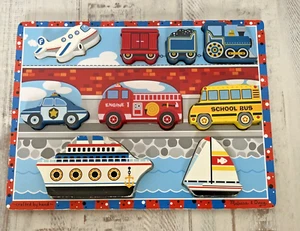 Rompecabezas grueso Melissa & Doug 6 piezas vehículos 12"X9" - Imagen 1 de 6