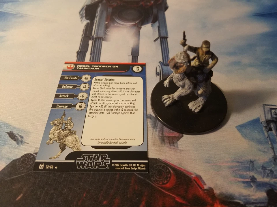 Star Wars Miniatures Force Unleashed 22 Rebel Trooper on Tauntaun - Image 1 of 1